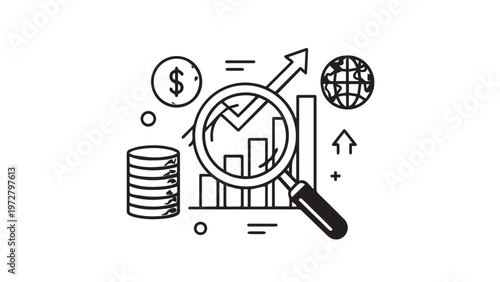 Vector illustration set featuring an abstract background with a business man holding a dollar sign symbol and icons for global internet technology network and web communication