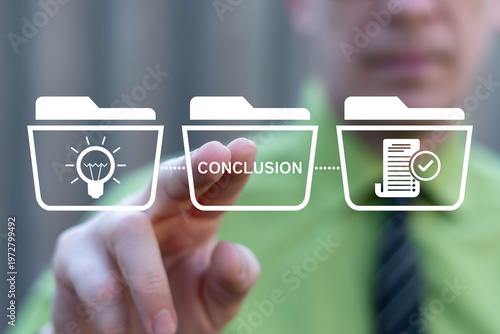Fotografi Concept of conclusion in business, education