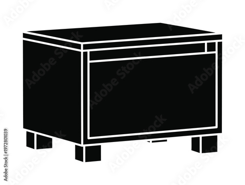 Vector of a nightstand with a single drawer and short legs