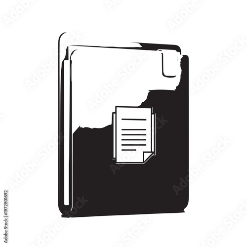 Vector illustration of document and file folder icons for web and office use
