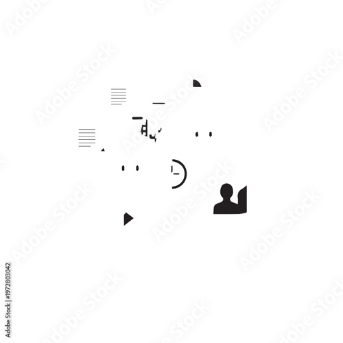 Music notes and social network icon on white background with business and love concept design