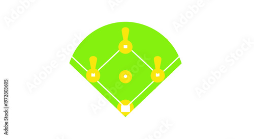 Simple Baseball Field Icon Graphic