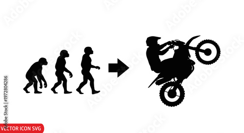 Motorcycle Evolution Silhouette: From Ape to Stunt Rider