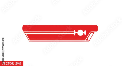 Red Razor Blade Icon - Clean Sharp Edge Symbol Vector