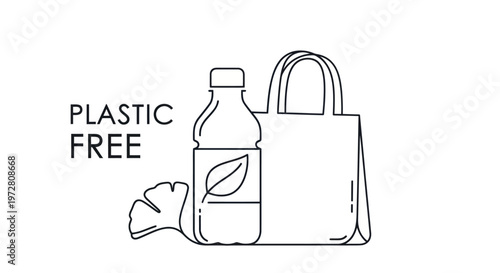 Plastic free reusable shopping bag bottle.