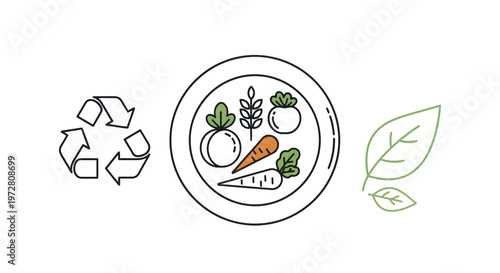 Eco friendly food plate icon design.