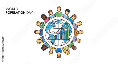 Diverse People Around The World Globe.