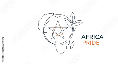 Africa Pride Symbol Line Art Design.