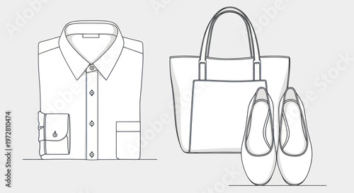 Womens Clothing and Accessories Flat Lay.