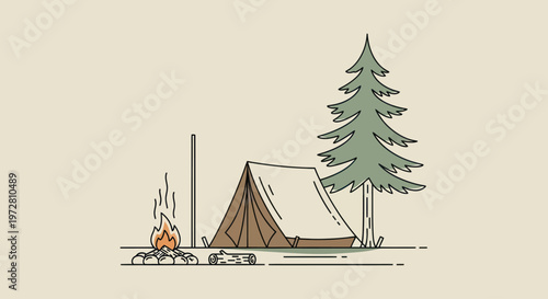 Brown Tent with White Roof Outdoors.