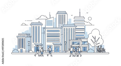 City Skyline with Modern Buildings.