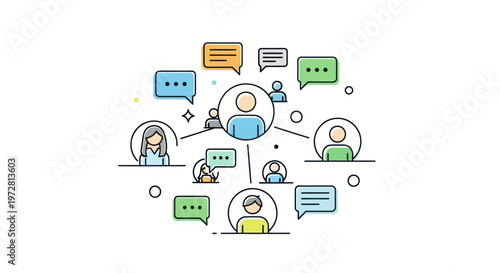 People Communicating With Speech Bubbles.