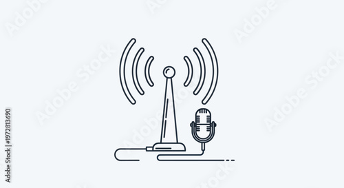 Radio broadcasting antenna and microphone.