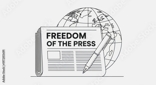 Newspaper Freedom of the Press Symbol.