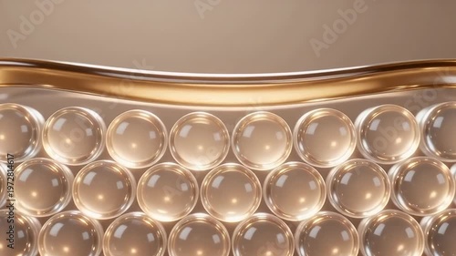 3D Macro Animation of Skin Cell Structure with an Oil Drop Penetrating the Surface, Concept of Skin Care Absorption, Anti-Aging Serum, and Moisturizing Cosmetic Treatment