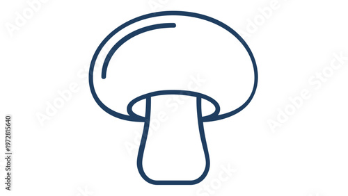 Minimalist mushroom line art vector icon illustration. Simple fungus outline for nature, forest, and food design projects. Scalable flat graphic for web and print applications. AI-generated.