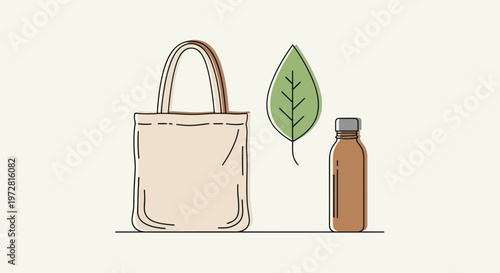 Handbag and bottle on a table.