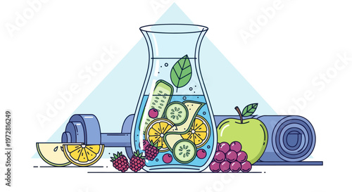 Fresh fruit infused water pitcher.