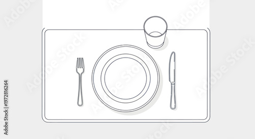 Table setting with plate glass.