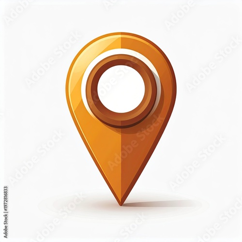 Glossy golden yellow location pin icon vector illustration for maps and navigation perfect for graphic design elements and wayfinding apps