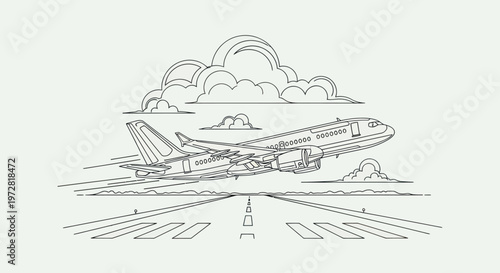 Airplane Taking Off Runway Departure.