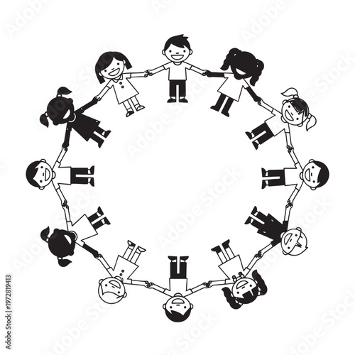 Global social network with people connected illustration