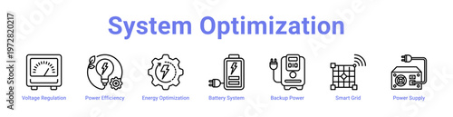 System Optimization web icons in banners and collections