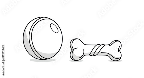 Dog Treats and Bone Illustration.