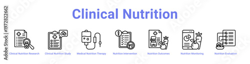 -Clinical Nutrition web icons in banners and collections