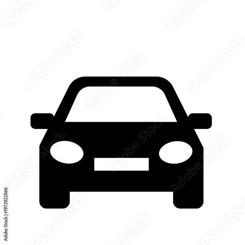 自動車をシンプルに表したフラットデザインのピクトグラム（黒）