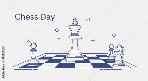 Chess pieces on a board game.