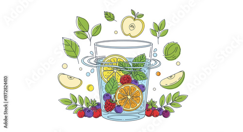 Fresh fruit infused water ingredients.