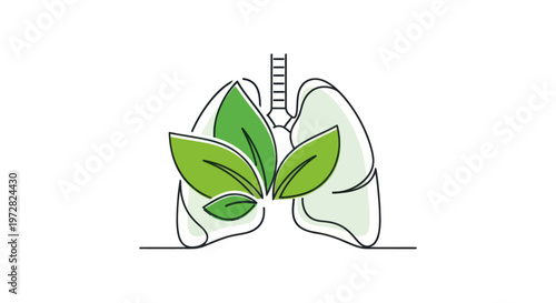 Green leaves in human lungs.