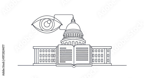 Government transparency and open access to information concept.