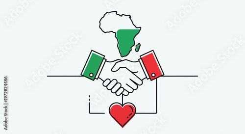 Handshake between Italy and Africa.
