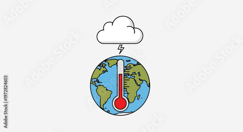 Global Warming Earth Temperature Rising.