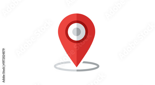 A red map pin icon with a white circle.