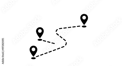 Route path with location pins.