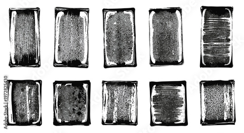 Collection of ten distinct fingerprint impressions each uniquely textured