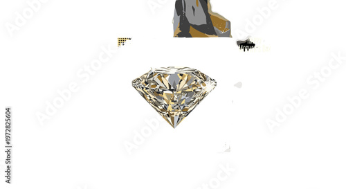 Sparkling brilliant cut diamond gemstone reflecting light isolated on a clean