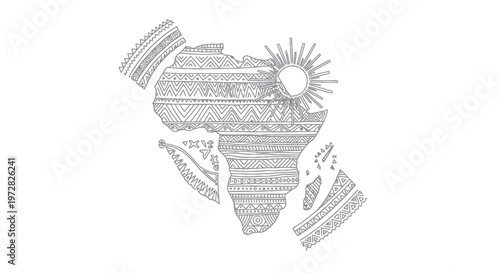 Africa continent map illustration design.