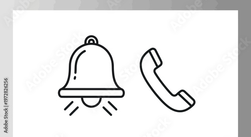 Bell and Telephone Handset Icons.