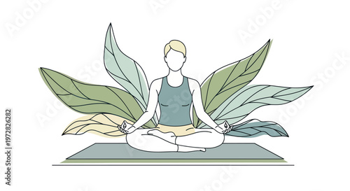Woman doing yoga in lotus position.