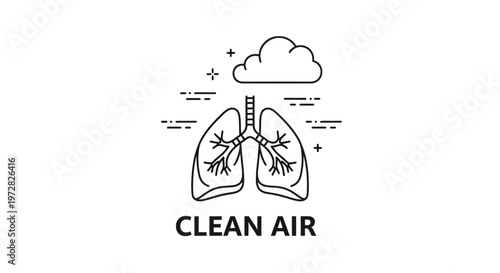 Healthy lungs clean air concept.