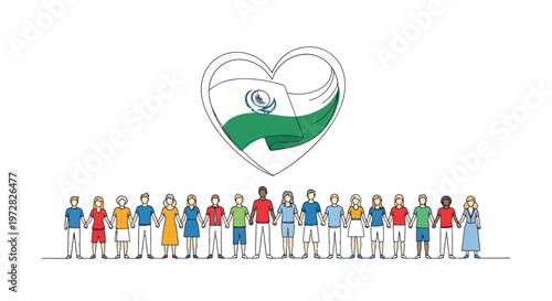 Diverse group of people standing together.