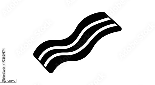 Crispy Bacon Strip Icon, Vector Illustration