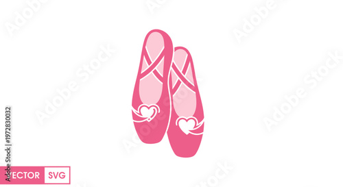 Pink ballet shoes with heart detail