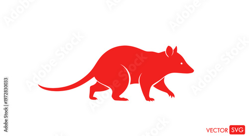 Red Kangaroo Silhouette Icon Vector Illustration