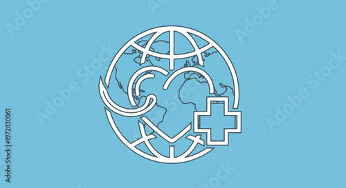 Global health care and environmental protection symbol icon