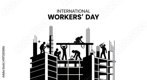 International Workers' Day Celebration on a Construction Site
